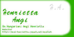 henrietta angi business card